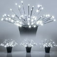 thumbnail image 4 of Wintergreen Lighting LED Starburst 5mm Fairy Light Balls, Lighted Branches, Party Decorations, 15in Silver Branches/Cool White Twinkle Lights, Set of 3, 4 of 4