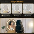thumbnail image 2 of Vanity Desk with LED Lighted Oval Mirror, White Makeup Vanity Table with Stool and 2 Drawers for Bedroom Living Room, 2 of 6