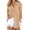 Beige, variant on Lolmot Button Down Shirts for Women Cotton Linen Shirt Casual 3/4 Sleeve Loose Fit Collared Work Blouse Tops Solid Color Office V Neck Casual Business Blouses Tops