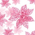 thumbnail image 2 of 24 Pcs Christmas Glitter Poinsettia Flowers Christmas Tree Ornaments Artificial Christmas Flowers Decorations with Clips - Rosa, 2 of 7