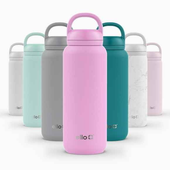 Botella de agua Ello Cooper Twist de acero inoxidable 946 ml, rosa