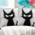thumbnail image 1 of Streamlined Daily Black Line Fry Cats Pillow Cover Office Bedroom Pillow Cover Home Decoration, 1 of 6