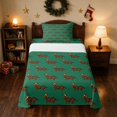 thumbnail image 2 of Manfei Dachshund Twin Sheets Christmas Bedding, Blue White 3pcs (1 Flat Sheet, 1 Fitted Sheet and 1 Pillowcase), 2 of 6