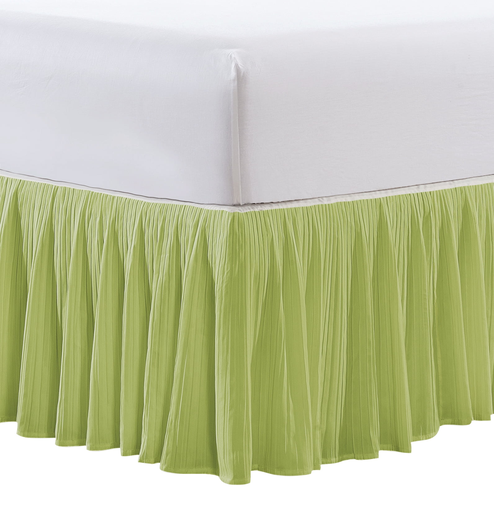 Home Soft Things 18" Pleated Bed Skirt Leaf Green Twin (39" x 75
