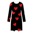 thumbnail image 6 of yievot Women's Nightgown Valentine's Day Long Sleeve Sleepshirts Crew Neck Nightshirt Casual Loose Loungewear Sleepwear, 6 of 6
