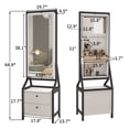 thumbnail image 4 of DeeHome 360° Swivel Jewelry Armoire & Makeup Mirror Cabinet With 2 Bottom Drawer, Rotates Freely, Spacious Storage Area, Hand-Painted & Artisan White Finish, 4 of 9