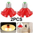 thumbnail image 1 of Kuymtek E27 A 2E27 Portalámparas Convertidor Adaptador Divisor Enchufe Base Bombilla (Rojo), 1 of 7