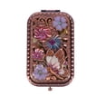 thumbnail image 1 of Espejo compacto vintage con diseño de mariposa y flor de cristal, espejo de maquillaje plegable portátil, espejo compacto de doble cara., 1 of 5