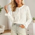 thumbnail image 2 of EDFBUYKRS Womens Tops Plus Size Long Sleeve Casual Floral Blouses M, 2 of 5