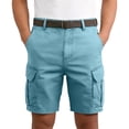 thumbnail image 2 of Men's Flex Cargo Shorts with Multi Pockets Elastic Waist Short Drawstring Ripstop Straight Leg Camouflage Cargo Shorts Relaxed Fit Hiking Casual Classic Travel Bermuda Shorts,Blue XL, 2 of 5