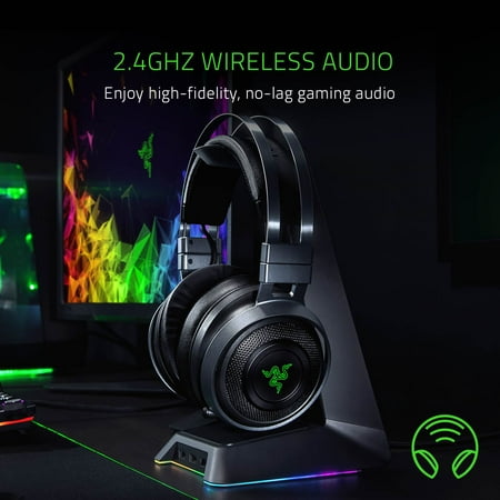 Razer - Nari Ultimate Wireless THX Spatial Audio Gaming Headset for PC, PS5, and PS4 - Gunmetal