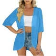 thumbnail image 6 of Brqkzdu Long Chiffon Kimonos Cardigans for Women Half Sleeve Sheer Cardigans Lightweight Loose Fit Comfy Causal Cover Up, 6 of 8