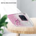 thumbnail image 5 of TJS for Motorola Moto Edge Plus 2023 Phone Case, Two Tone Shinny Glitter Metal Ring Magnetic Support Kickstand Cover for Moto Edge Plus 2023 (Pink), 5 of 6