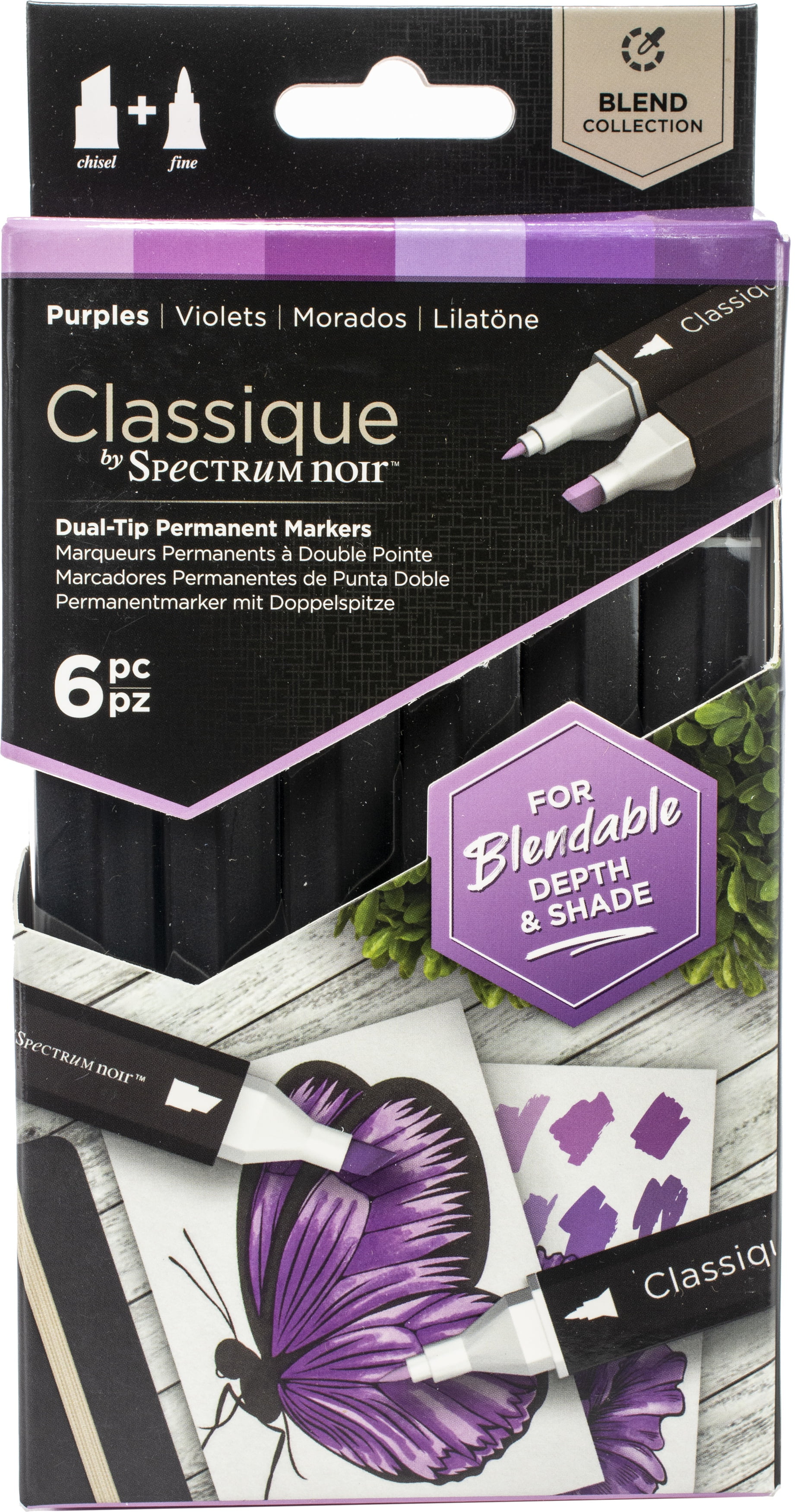 Spectrum Noir Classique Alcohol Markers 6/PkgPurples