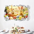 thumbnail image 1 of Easter Bunny Easter Glass Sticker Electrostatic Sticker Double-sided Visible Window Decoration,PENDANE,whtie, 1 of 5