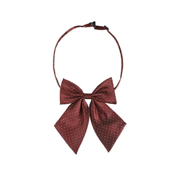 Lazo preatado de puntos pequeños de INSPIRE CHIC para mujer con correa ajustable y lazo lindo rojo talla única