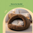 thumbnail image 4 of Abbracc Plush Cat Bed, Round, Easy Clean, Winter Warm, Dogs Cats, 4 of 6