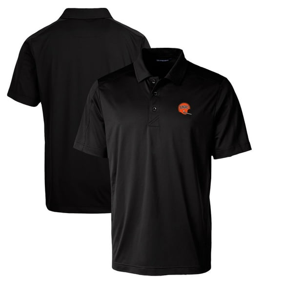Men's Cutter & Buck Black Cincinnati Bengals Throwback Logo Prospect Textured Stretch Polo