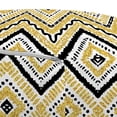 thumbnail image 2 of Ethnic Pouf Cover with Zipper, Native Motif with Rhombus Pattern Dots and Chevron Waves Print, Soft Decorative Fabric Unstuffed Case, 30" W X 17.3" L, Yellow Black and White, by Ambesonne, 2 of 3