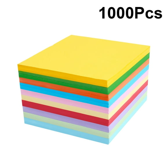 Toyvian 1000pcs Colored Cardstock Paper Assorted Color for Kids Craft Supplies and Party Decoration