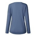 thumbnail image 5 of vigerkar Women's Waffle Knit Tunic Tops Loose Long Sleeve Button Up V Neck Henley Shirts (Blue, XL), 5 of 6