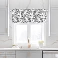 thumbnail image 2 of Black White and Grey Leaf Kitchen Curtain Valances for Windows Spring Summer Watercolor Leaves Window Curtains 54x18 Inch Short Rod Pocket Valance 1 Panel for Living Room Bathroom Decor, 2 of 6