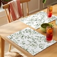 thumbnail image 4 of Sage Green Botanical Placemats Set of 8 Eucalyptus Sprigs Watercolor Place Mats Indoor Wipeable Table Mats Washable Cloth Dining Table Placemats for Kitchen Holiday Party Home Decor 13x19 Inch, 4 of 9