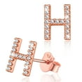 thumbnail image 1 of Pendientes Silvora de plata esterlina con circonita cúbica para mujer iniciales, 1 of 8