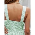 thumbnail image 4 of Womens Tank Tops Fashion Summer Smocked Blouses Square Neck Sleeveless Shirts Babydoll Shirt Green L, 4 of 9
