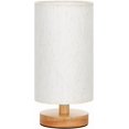 thumbnail image 1 of Lámpara de Mesa Minimalista para Dormitorio con Base de Madera y Pantalla de Lino, Luz Cálida 3000K (680 Lúmenes), Interruptor en Línea Seguro, Fácil Montaje - Crema/Madera, 1 of 8