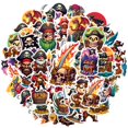 thumbnail image 2 of 35pcs-50pcs Cartoon Pirate Stickers Adventure Skeleton Stickers Nautical PVC Stickers for Laptops Suitcases Notebooks, 2 of 9