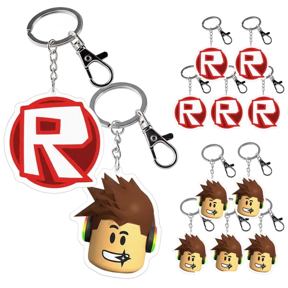 10 PCS Roblox Keychain Cartoon Acrylic Keychain Pixel Style Gamer Party Key Ring Student Birthday Gifts