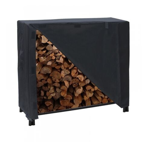 Firewood Rack with Lid Large Capacity Outdoor Fireplace Log Holder with Waterproof 420D Oxford