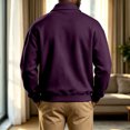 thumbnail image 4 of Daweinan Men's Quarter Zip Pullover Sweatshirt Loose Fit Long Sleeve Relaxed Fit Casual Athletic Top for Daily Wear Outdoor Work Sports, 4 of 5