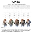 thumbnail image 2 of Asyoly Women Winter Plaid Patchwork Denim Jacket Long Sleeve Button Down Jean Shacket Jacket Boyfriend Oversized Coats Casual Loose Outwear, 2 of 7