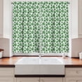 thumbnail image 2 of Ambesonne Philodendron Kitchen Curtains, Detailed Drawn Leaves, 55"x45", Fern Green and White, 2 of 3