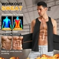 thumbnail image 2 of Sauna Vest for Men with Waist Trainer Zipper Neoprene Sauna Sweat Suit Tank Top Workout Waist Trimmer Vest, 2 of 7