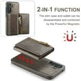 thumbnail image 6 of Wallet Case Compatible with Samsung Galaxy S24, [Support MagSafe Wireless Charging] Flip Magnetic PU Leather Wallet Phone Cover with Detachable Card Holder for Samsung Galaxy S24, Coffee, 6 of 14