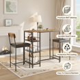 thumbnail image 2 of Juego de Comedor de 3 Piezas Moderno – Mesa de Bar con 2 Taburetes Tapizados, Estructura Metálica y Estante para Vinos, Ideal para Cocina, Comedor, Apartamento o Rincón de Desayuno, 2 of 8
