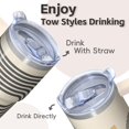 thumbnail image 4 of 20oz Stainless Steel Travel Tumbler with Lid and Straws, Bohemian Insulated Coffee Cup, Double Wall Vacuum Leakproof Boho Design, 4 of 5