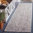 thumbnail image 2 of SAFAVIEH Courtyard Darin Botanical Indoor/Outdoor Runner Rug, Grey/Black, 2'3" x 8', 2 of 11