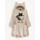 thumbnail image 2 of Cat Print Big Pocket Hoodie, Casual Long Sleeve Fleece Hoodies Sweatshirt, Women's Clothing, 2 of 5