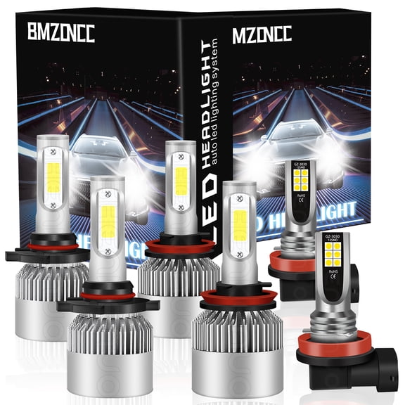 BMZONCC for Toyota Highlander 2011-2019 Combo LED Headlight High/Low Kit Fog Light 6000K