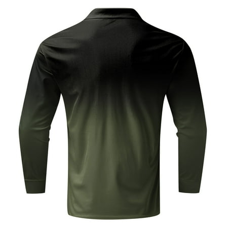LEEy-world Long Sleeve Polo Shirts for Men Men s Long Sleeve Sun Shirts UPF 50+ Tees Zip Up Fishing Running Rash Guard T-Shirts Outdoor Shirt Green XL