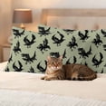 thumbnail image 3 of Halloween Outdoor Waterproof Pillow Covers, Sage Green Vintage Crow Horror Black Birds Decorative Rectangle Throw Pillowcase Sofa Cushion Sham for Patio/Couch/Chair, 20"x12" 2 Pack, 3 of 8