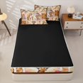 thumbnail image 4 of Castle Fairy Watercolor Collage Giraffe Zipper Twin Comforter Sets with Fitted Sheet and 2 Pillowcases for Boys,Rainbow Daisy Butterfly Zipper Bedding Set,Brown Pink White,Black Reversible,4-Piece, 4 of 6