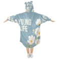 thumbnail image 2 of BZSMCE Wearable Blanket Hoodie Fashion Young Life Amid White Blossoms Home Wear, 2 of 7