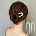 thumbnail image 2 of Wioihee 2 Pieces Metal French Hair Pins U Shaped Hair Pins U Vintage forks Sticks Pin for Updo Buns Women Hairstyle Accessories, 2 of 7