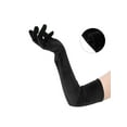 thumbnail image 3 of INSPIRE CHIC Women's Long Velvet Gloves 1920s Full Fingers Opera Glove for Evening Party Black L, 3 of 6