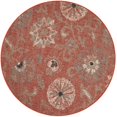 thumbnail image 2 of Unique Loom Outdoor Botanical Collection Area Rug - Fern (4' 1" Round Terracotta/Ivory), 2 of 9